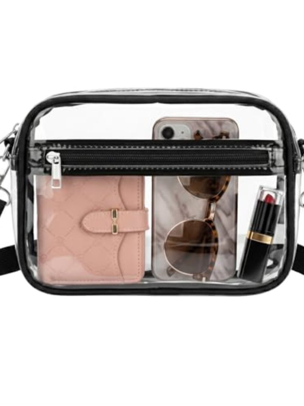 Clear PVC Crossbody Bag Stadium Approved Waterproof Unisex